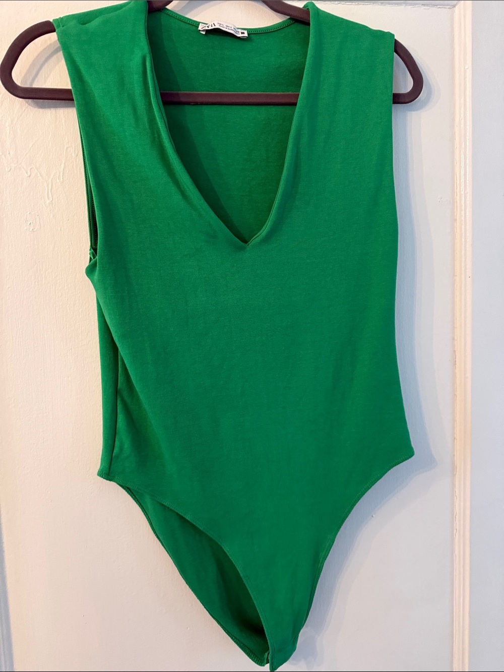 Zara Green Sleeveless V-Neck Kids Bodysuit